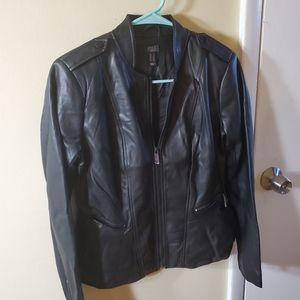 G.I.L.L Faux leather Double Peplum Jacket